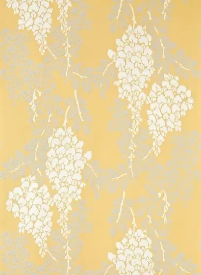 Farrow & Ball Carta da parati Wisteria - Yellow Ground/ Bone/ Pointing