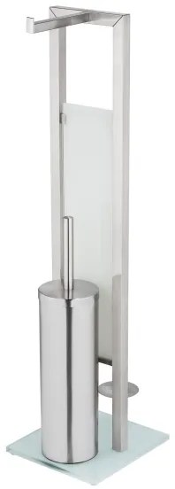 WENKO 25399100 - Scopino per WC RIVALTA 18 x 70 cm argento/bianco/nero