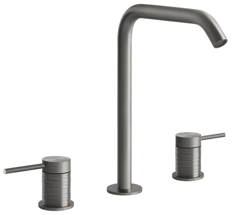 Gruppo lavabo 3 fori con bocca alta senza scarico steel brushed Trame 54311 Gessi