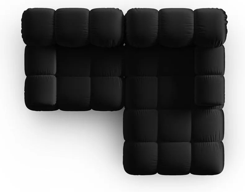 Divano angolare in velluto nero (angolo destro) Bellis - Micadoni Home