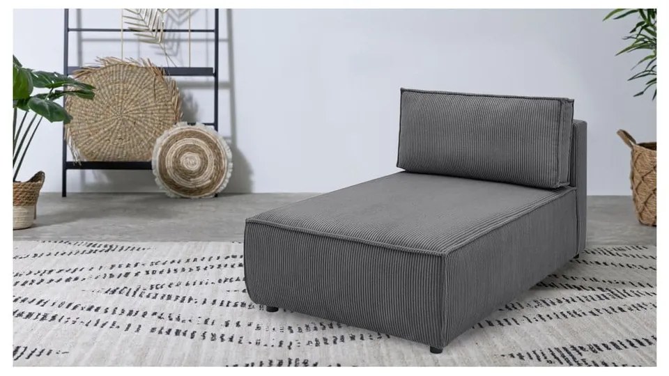 Modulo divano in velluto a coste variabile grigio scuro Nihad modular - Bobochic Paris