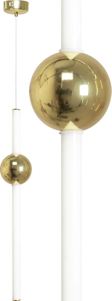Lampada Da Soffitto Pensile Lungo LED Bianco Oro APP476-CP