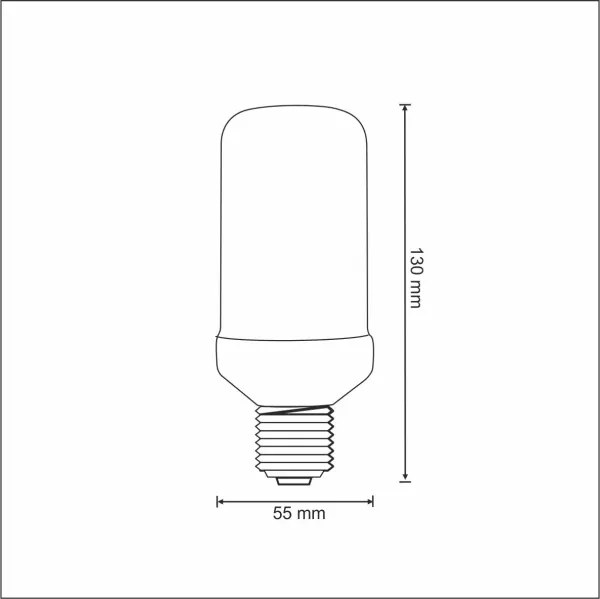 Lampadina LED decorativa FLAME T60 E27/3W/230V 1400K