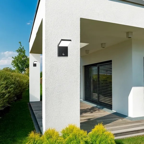 Brilagi - Lampada da parete a LED per esterni con sensore RIANO LED/8W/230V Antracite