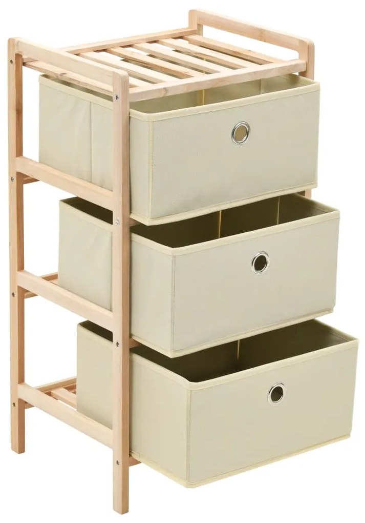 Armadietti 2 pz con 6 cesti in tessuto e legno di cedro beige