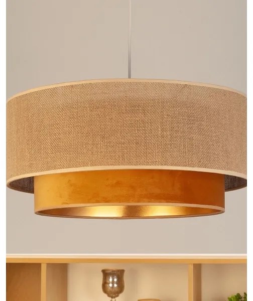 Lampadario su cavo SARTA 1xE27/60W/230V rame/iuta