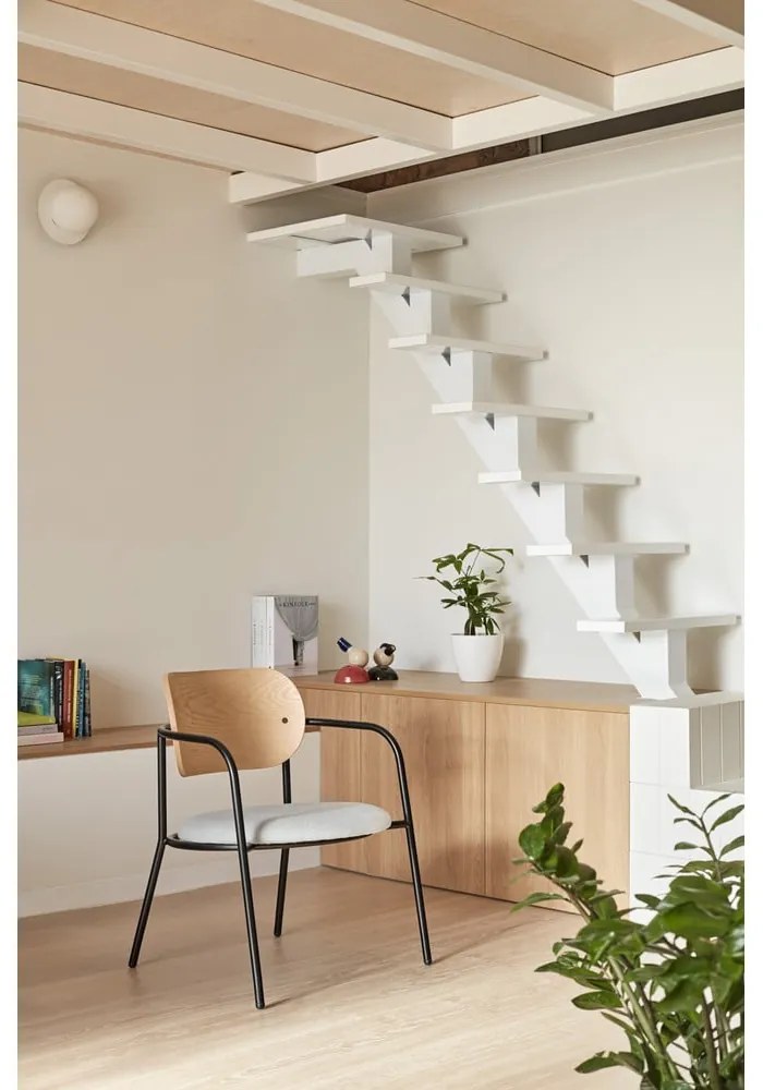 Sedia da pranzo grigia in rovere Eclipse - Teulat