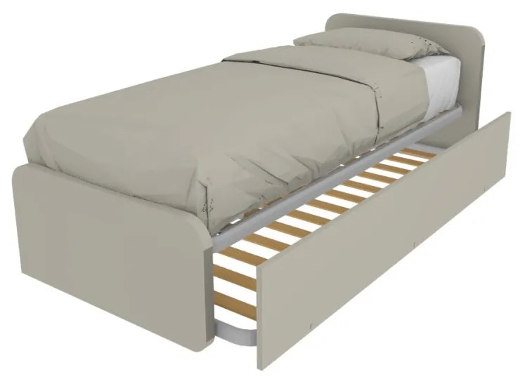 964R - Letto cameretta 80x190  singolo con secondo letto estraibile e testate personalizzabili