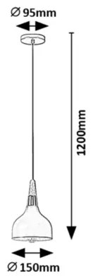 Rabalux 72135 - Lampadario a sospensione con filo DRUSILLA 1xE27/40W/230V