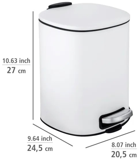 WENKO 24779100 - Cestino ALASSIO 20,5x27 cm bianco/nero