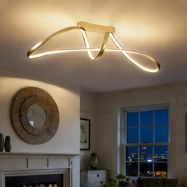 Brilagi-LED Plafoniera dimmerabile a soffitto TWISTER LED/60W/230V 3000-6000K dorata + telecomando