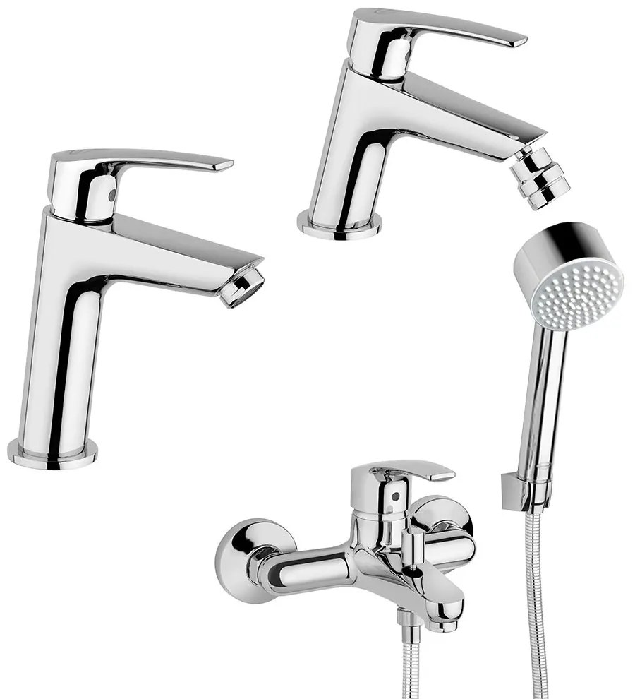 Jacuzzi Rubinetteria Lucente set miscelatori gruppo vasca lavabo e bidet per piletta click clack