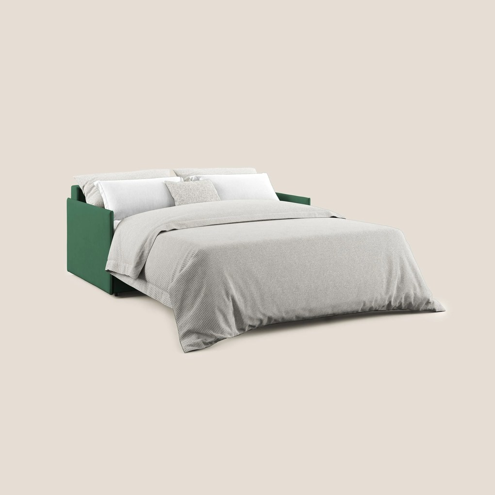Evans Divano letto in morbido tessuto impermeabile T02 verde