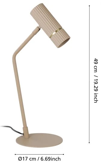 Eglo 901154 - Lampada da tavolo LED CAMINIA 1xGU10/5W/230V 3000K beige