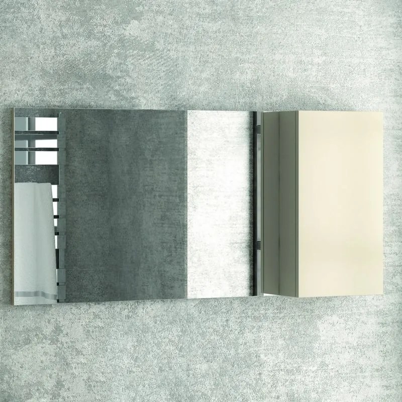 Specchio bagno 135cm contenitore a destra con 3 ripiani SP-135S - KAMALU