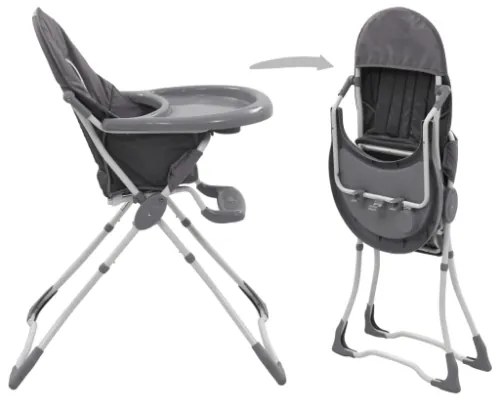 Seggiolone Pappa per Bambini Grigio e Bianco