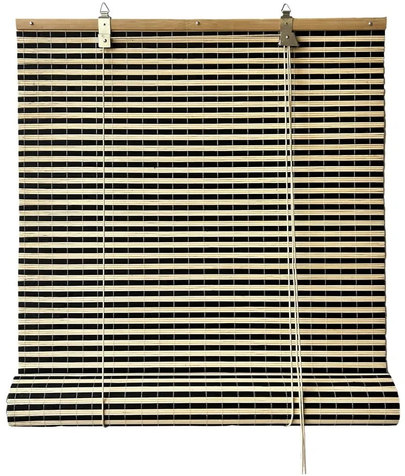 Tenda a pacchetto nera/di colore naturale in bambù 150x160 cm Vela – Gardinia