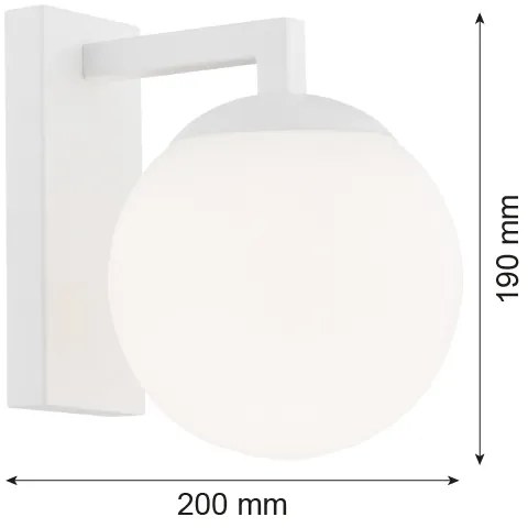 Argon 3733 - Lampada da parete ASPEN 1xE27/15W/230V bianco