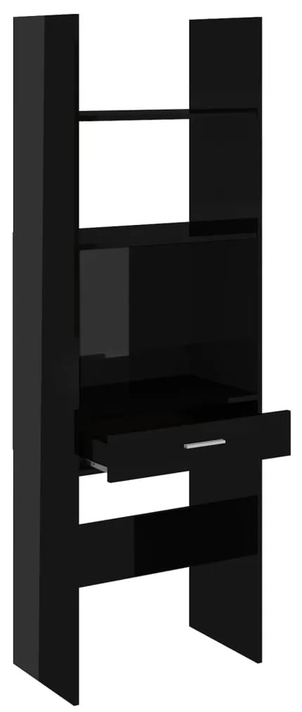 Libreria Nero Lucido 60x35x180 cm in Legno Multistrato