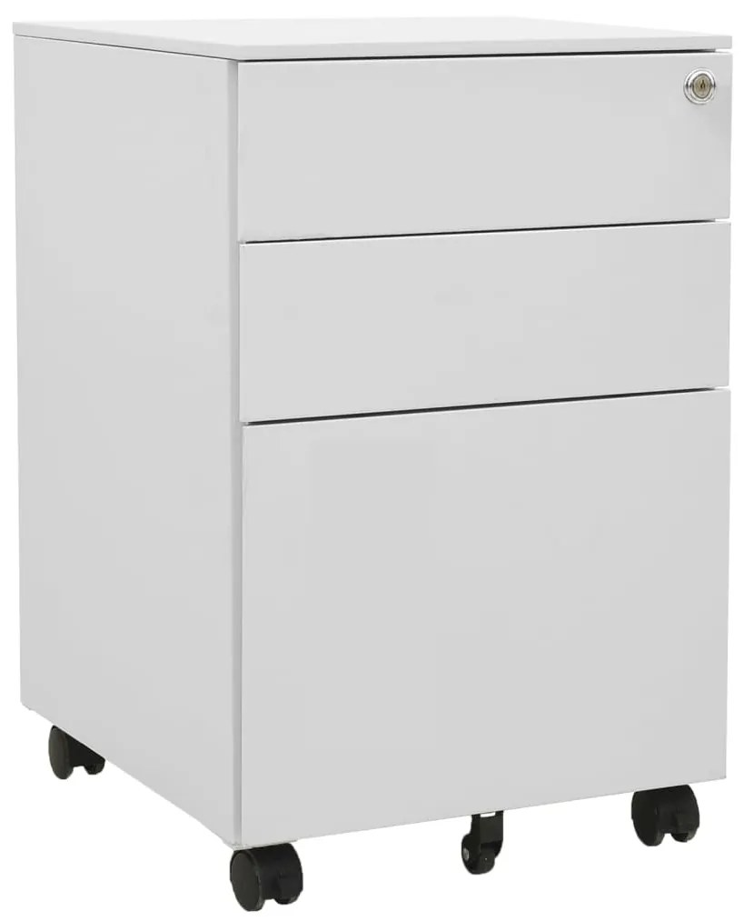 Schedario mobile grigio chiaro 39x45x60 cm in acciaio