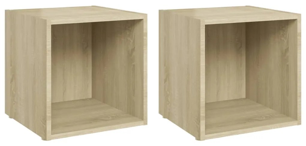 Mobili Porta TV 2pz Rovere Sonoma 37x35x37 cm Legno Multistrato