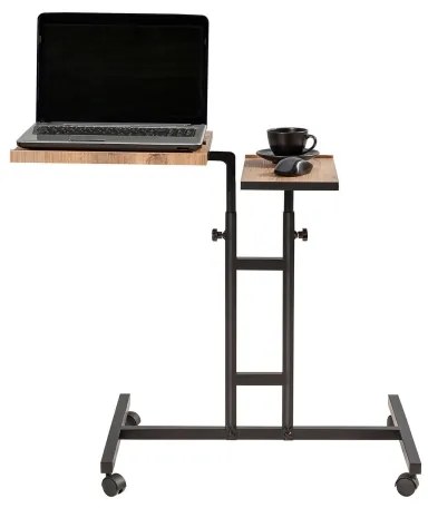 Tavolo regolabile GLEN 87x67 cm marrone/nero