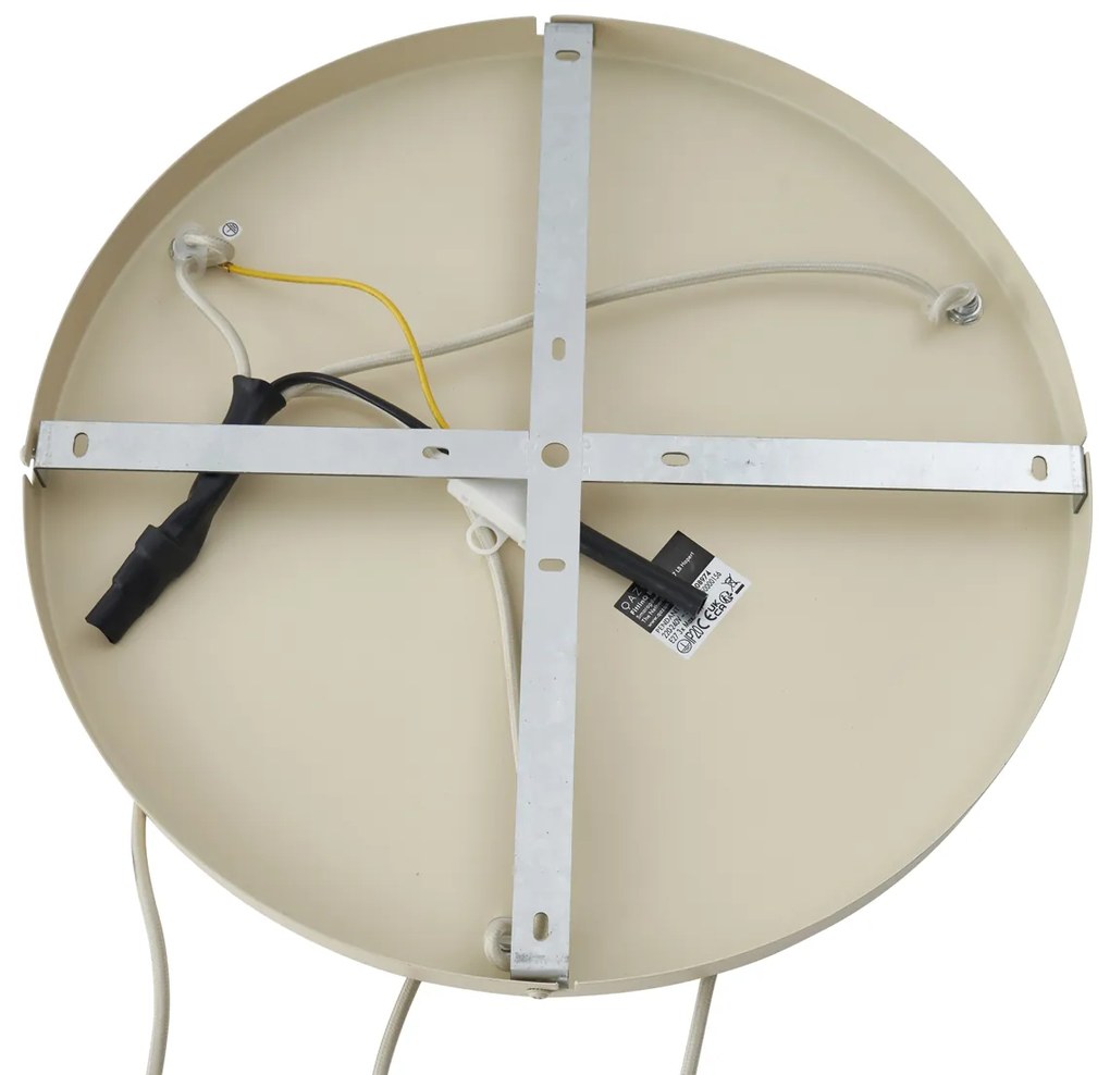 Lampada a sospensione Japandi beige con paralume in tessuto a 3 luci - Bida