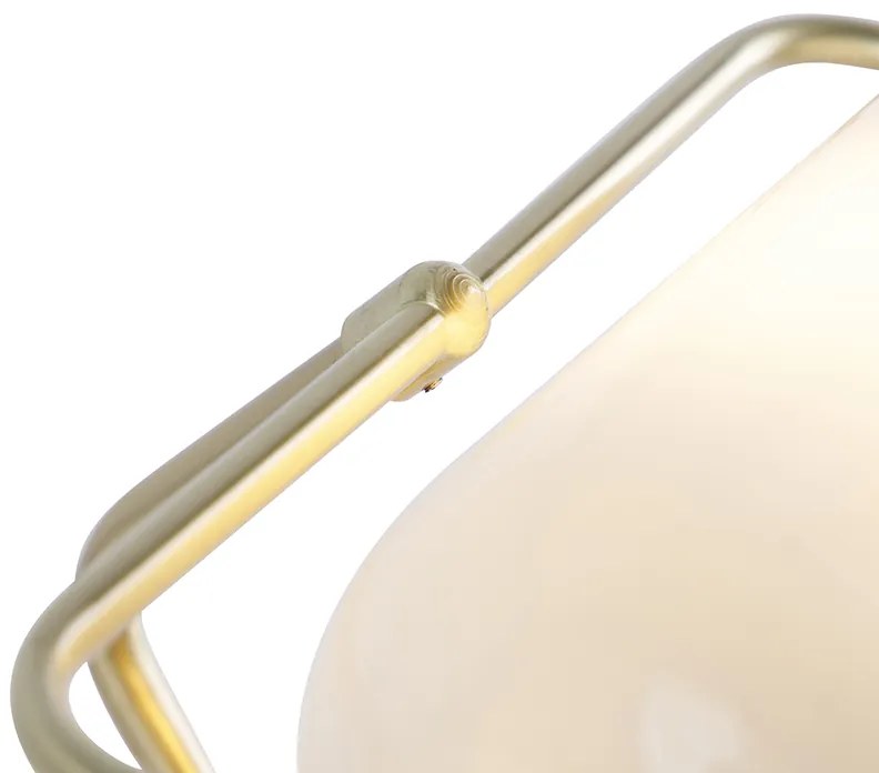 Lampada da notaio classica dorata con vetro opale - Banker