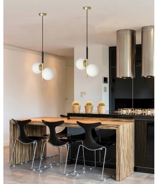 Lampadario a sospensione con filo DUO 2xE14/40W/230V oro/nero