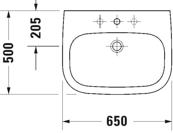 Duravit 23106500002 - Lavabo sospeso D-CODE 65x50 cm ceramica/bianco lucido