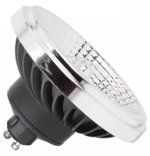 Lampada AR111 15W, Angolo 45°, Nera Colore  Bianco Caldo 2.700K