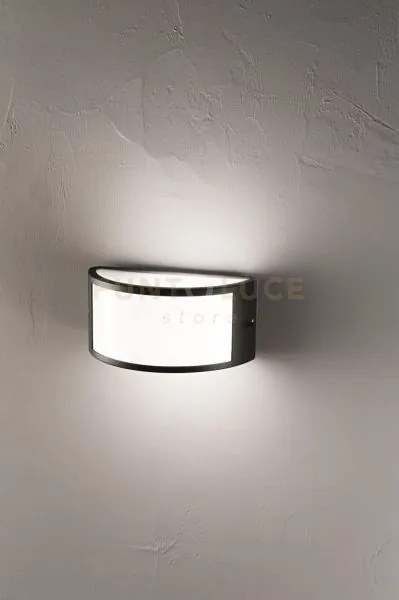 Applique fabius nero 1 luce attacco e27 biemissione ip44 l.25cm
