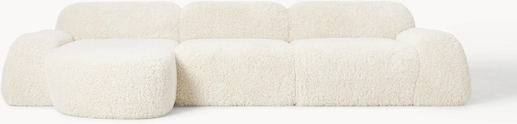 Divano angolare componibile 4 posti in teddy Wolke
