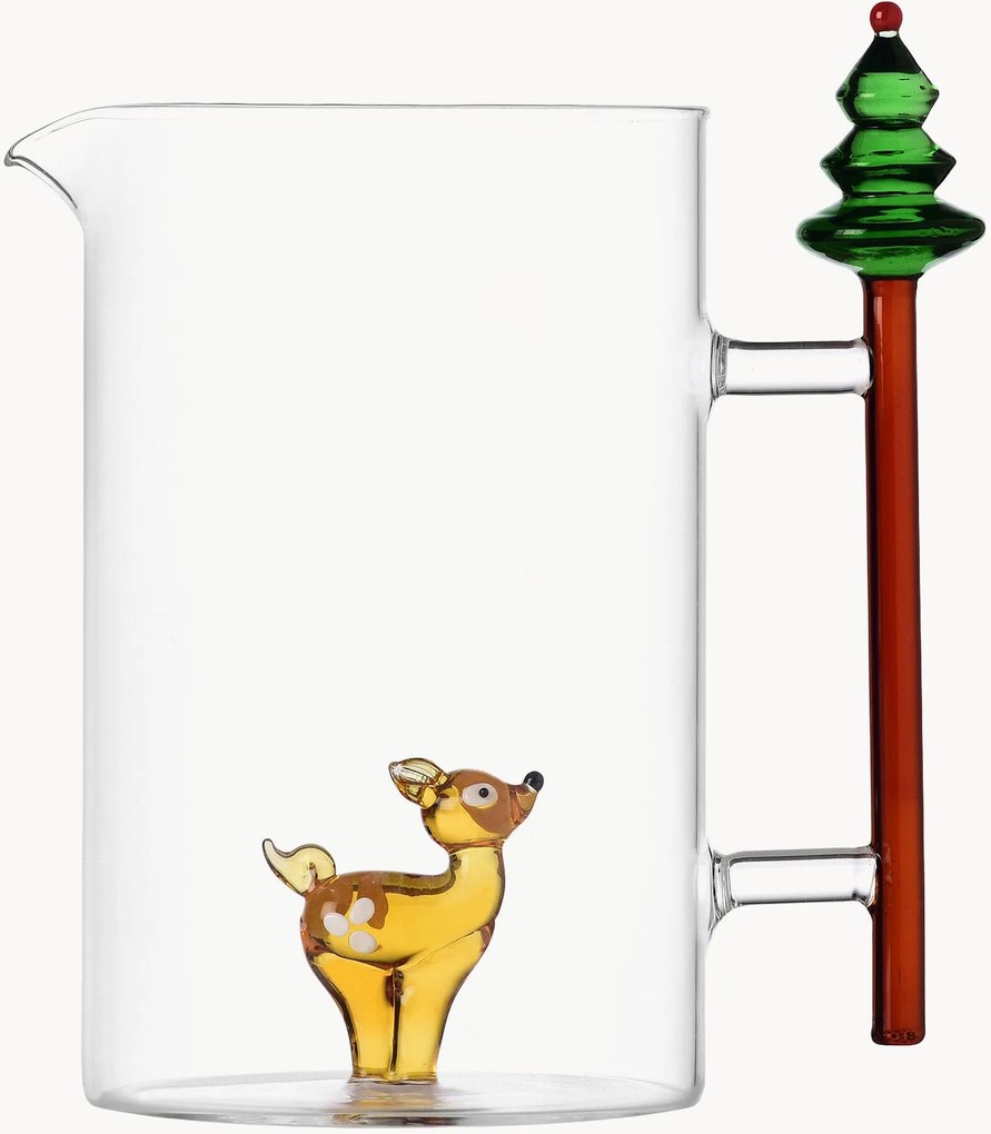 Caraffa in vetro borosilicato fatta a mano Woodland Tales, 1,5 L