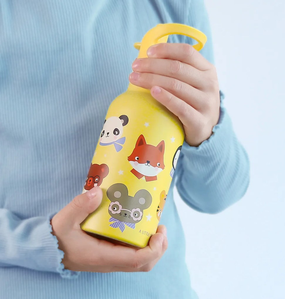 A Little Lovely Company - borraccia in acciaio inox, 350 ml - amici animali