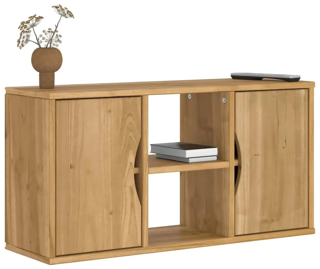 Mobile Porta Tv Odda 79x24x40 Cm İn Legno Massello Di Pino /