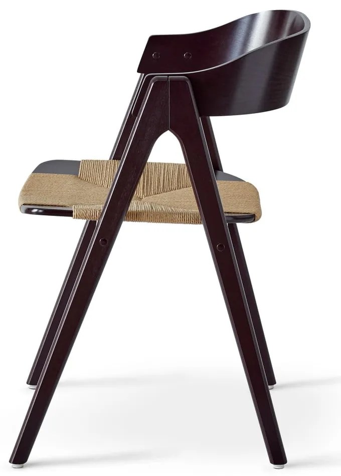 Sedia da pranzo in legno di faggio nero con seduta in rattan Findahl di Hammel Mette - Hammel Furniture