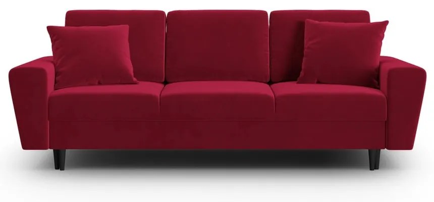 Divano rosso allungabile e con contenitore con rivestimento in velluto 235 cm Kyoto – Cosmopolitan Design