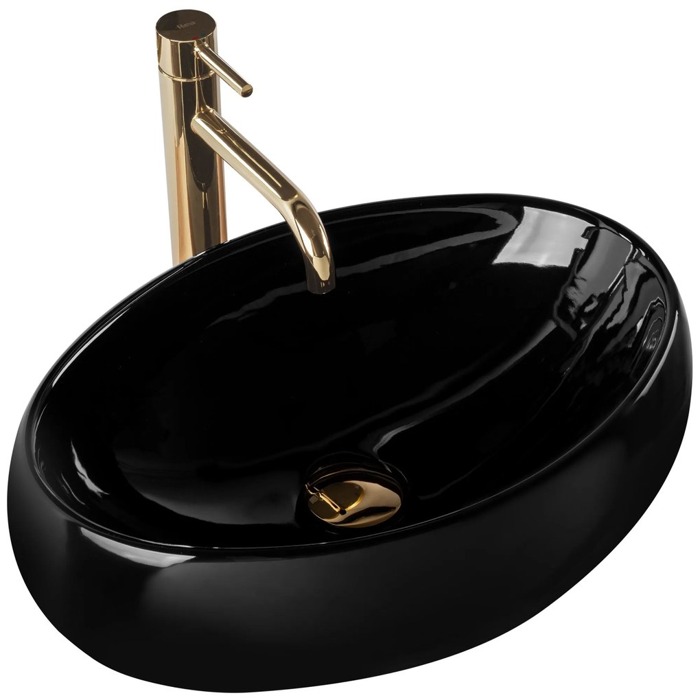 Lavabo da appoggio Rea Linda Black