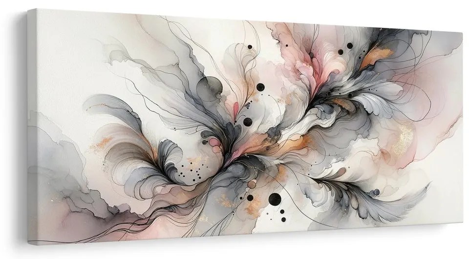 Quadro su tela – Linee floreali nella nebbia