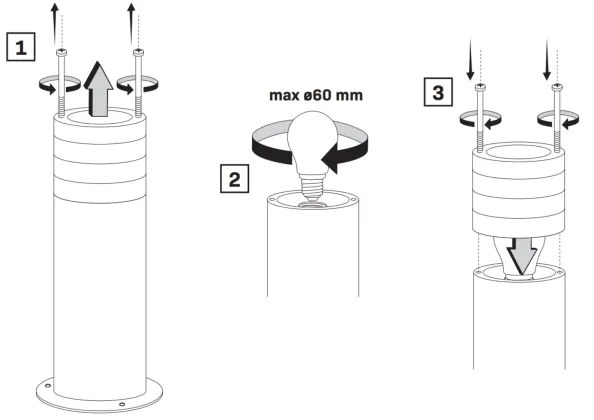 Lampada da esterno RINO 1xE27/12W/230V IP54 74 cm nero