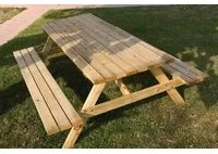 Set Birreria Tavolo con 2 Panche 180x150x70 cm in Legno di Conifera