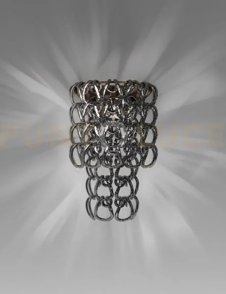 Giogali applique a parete cristallo nickel nero e bronzo opaco 1 lu...