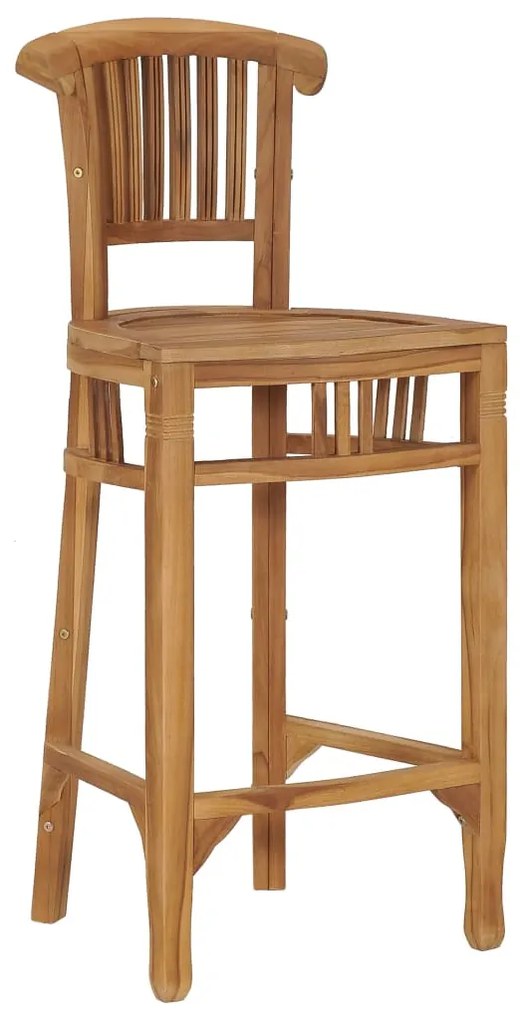 Sedia Da Bar İn Legno Massello Di Teak /