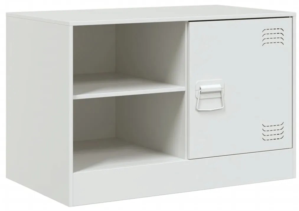 Mobile porta tv bianco 67x39x44 cm in acciaio