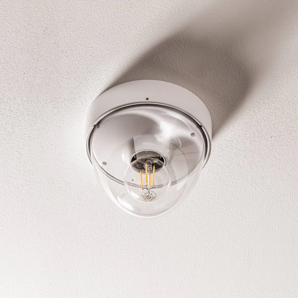 Nowodvorski Lighting Plafoniera Nook con paralume trasparente, bianco