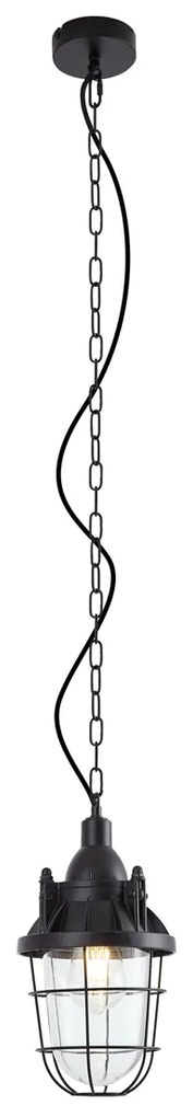 Lampada a sospensione industriale nera - Cabin