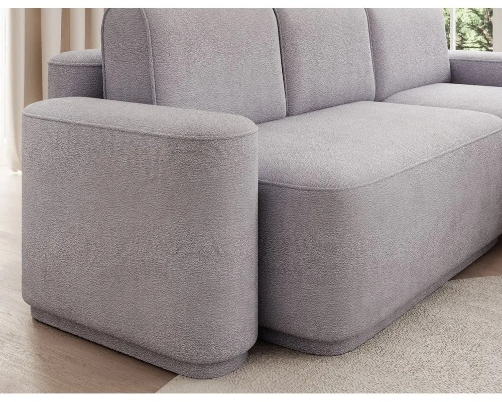 Divano angolare grigio chiaro allungabile/con contenitore (con penisola a destra/con chaise lounge) e rivestimento in ciniglia Aurumm – ELTAP