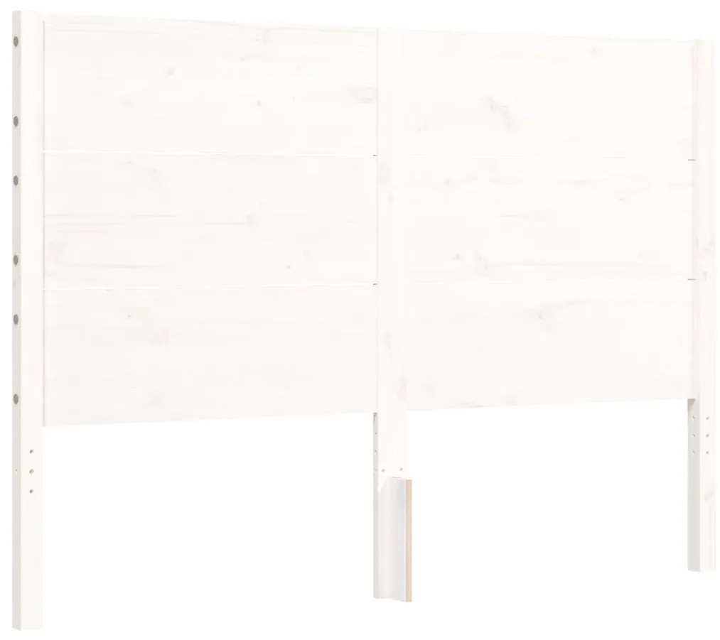 Giroletto con Testiera Bianco 140x200 cm in Legno Massello