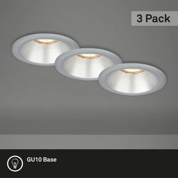 Briloner 7042-034-SET 3x Lampada da incasso per bagno 1xGU10/9W/230V argento